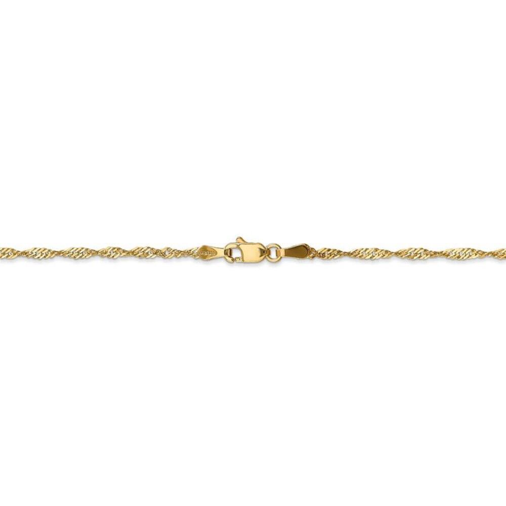 1.7mm, 14k Yellow Gold, Singapore Chain Necklace, 18 Inch - Picture 4 of 8